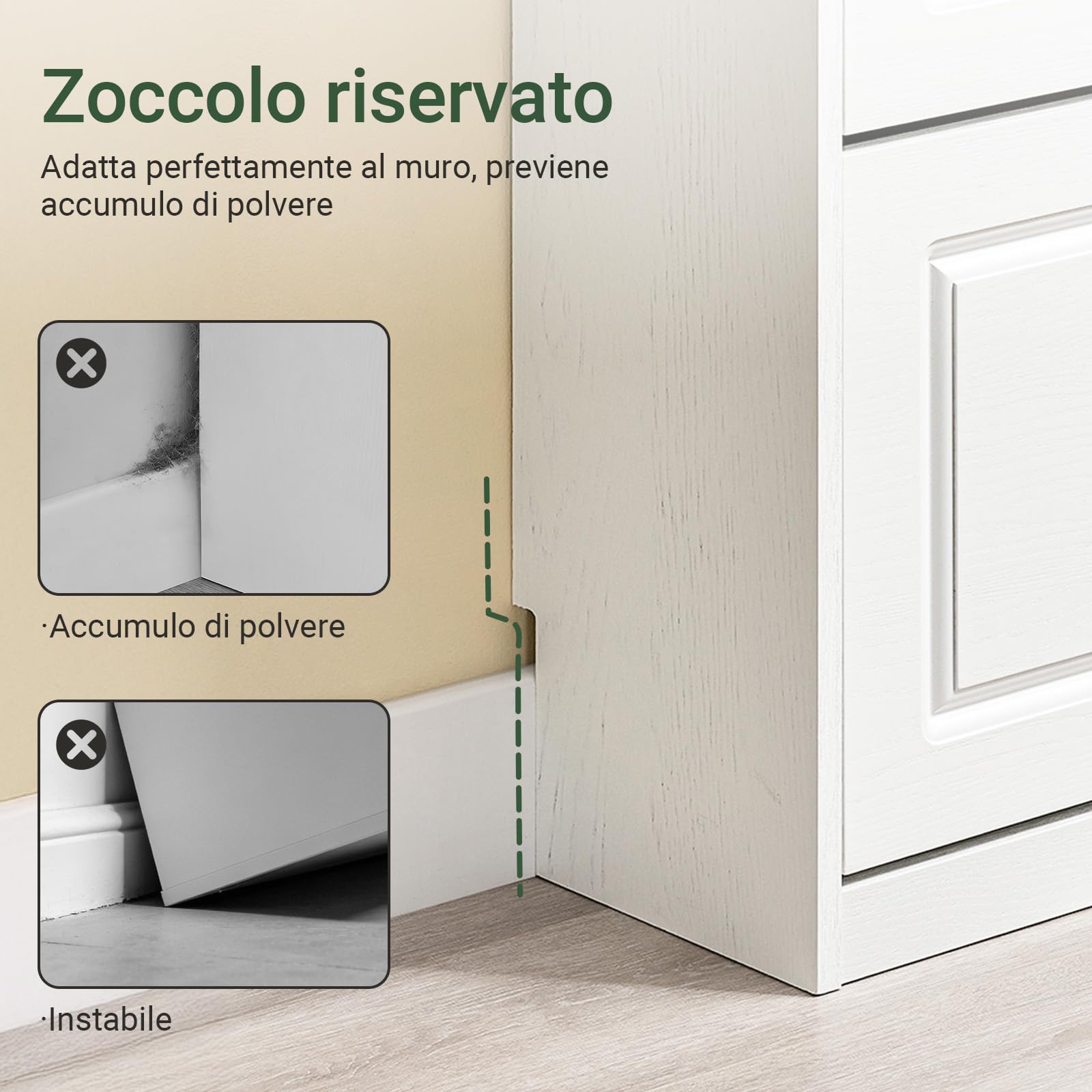 SoBuy Scarpiera Salvaspazio Slim Legno Bianco, Mobiletto Ingresso con Cassetto, Mobile Scarpiera Ingresso Stretto Vintage, Design Moderno 54x24x120 cm, FSR94-WG
