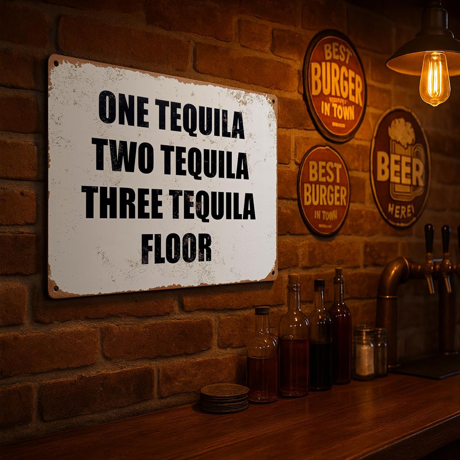 Tequila Way Street Sign – All-Aluminum Vintage Rustic Metal Sign 8x12 Inches, Funny Wall Art for Kitchen, Home Bar, or Outdoor Patio Decor image 5