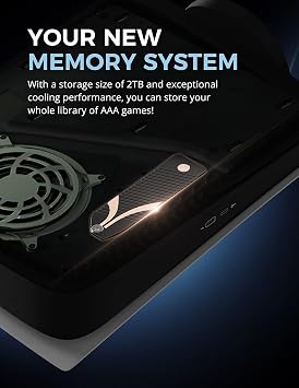 SABRENT M.2 NVMe Heatsink for PS5, Aluminium SSD Cooler with Thermal Silicone Pad, Compatible with PlayStation 5 Console – Easy Installation, Maximum Cooling (SB-PSHS)