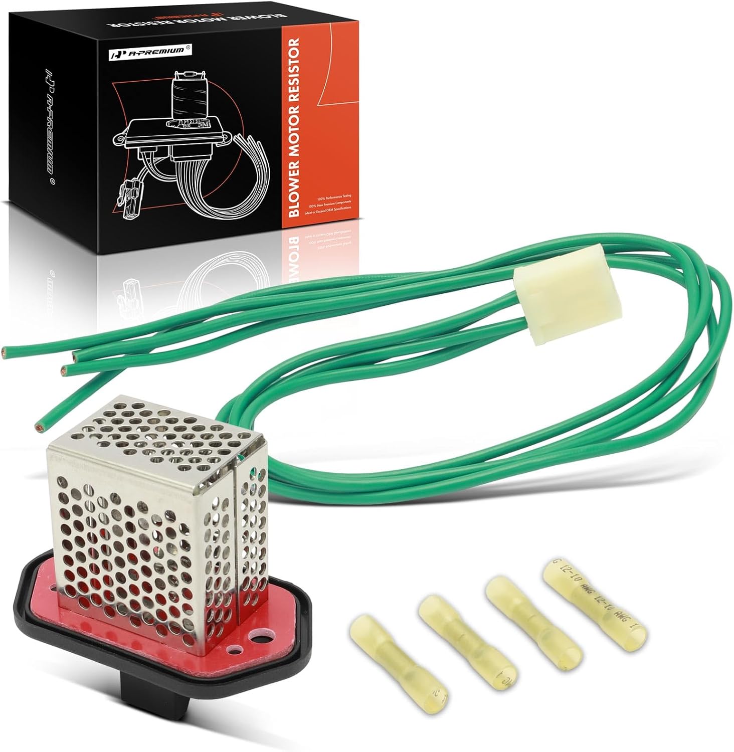 A-Premium Front HVAC Blower Motor Resistor Compatible with Honda Fit 2009-2013 - with Wire Harness Kit, Replace# 79335TF0G01