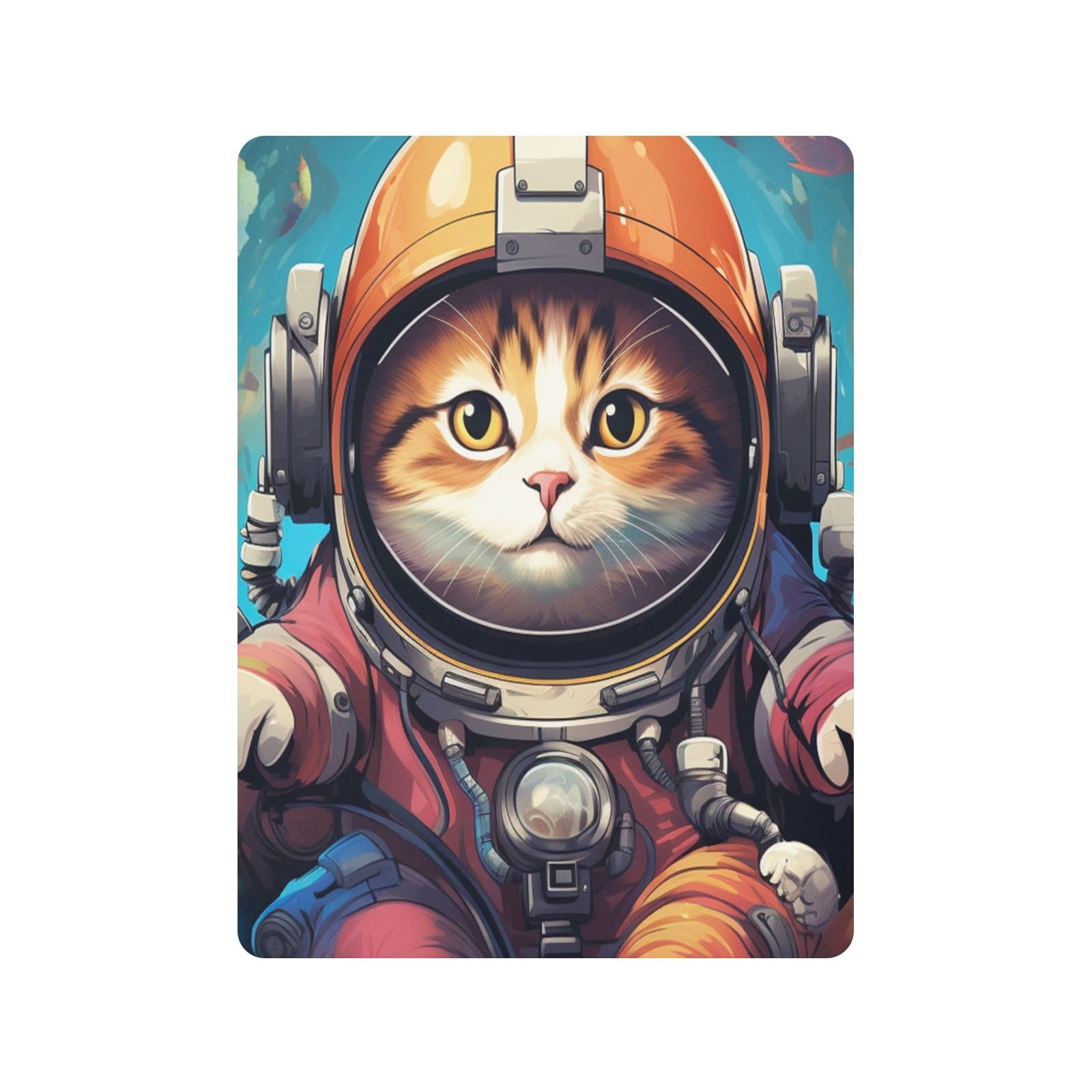 Lindo Gato Astronauta Volando Espacio Sábana de Cuna para Niños Pequeños,Sábanas de Algodón Suave para Bebés Aptas para Colchón Corralito