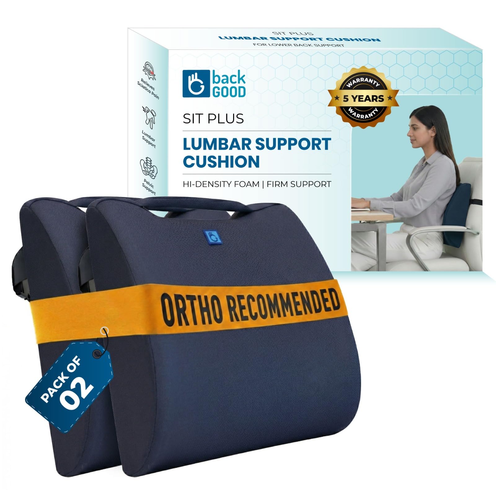 Orthosit Lumbar Support for Office Chair | 5-Year Warranty | Orthopedic Back Support, Backrest Cushion |Lower Back Support for Spinal Alignment | for Office and Home Chair Use (Black) — Amazon image 8