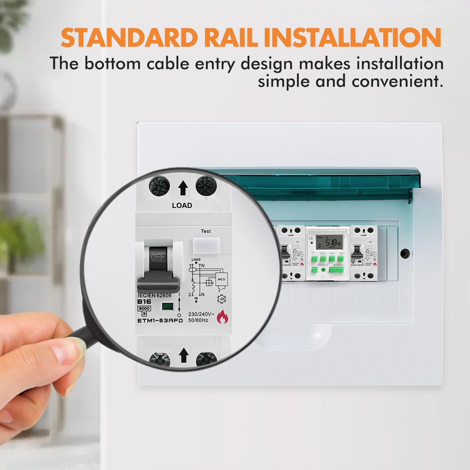 Jadeshay Interruttore Magnetotermico AFDD 1P+N 16A 230V 3~5 In Volte Corrente Nominale Distacco Istantaneo Interruttore Antincendio per Prevenire Incendi di Origine Elettrica Causati da Cavi Usurati
