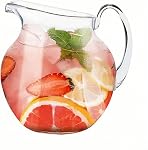 Lily's Home 98oz Pitcher en plastique anti-éclaboussures avec poignée, carafe de grande capacité pour l'intérieur & Fêtes en plein air, idéal pour le thé glacé, le citronade, le jus et l'eau froide