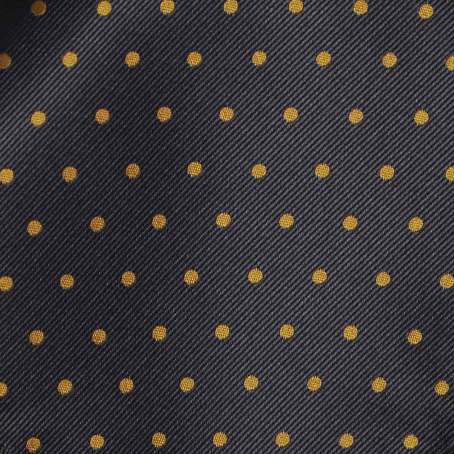 tiemart Polka Dot Necktie, Black with Old Gold Dots, 3" Width