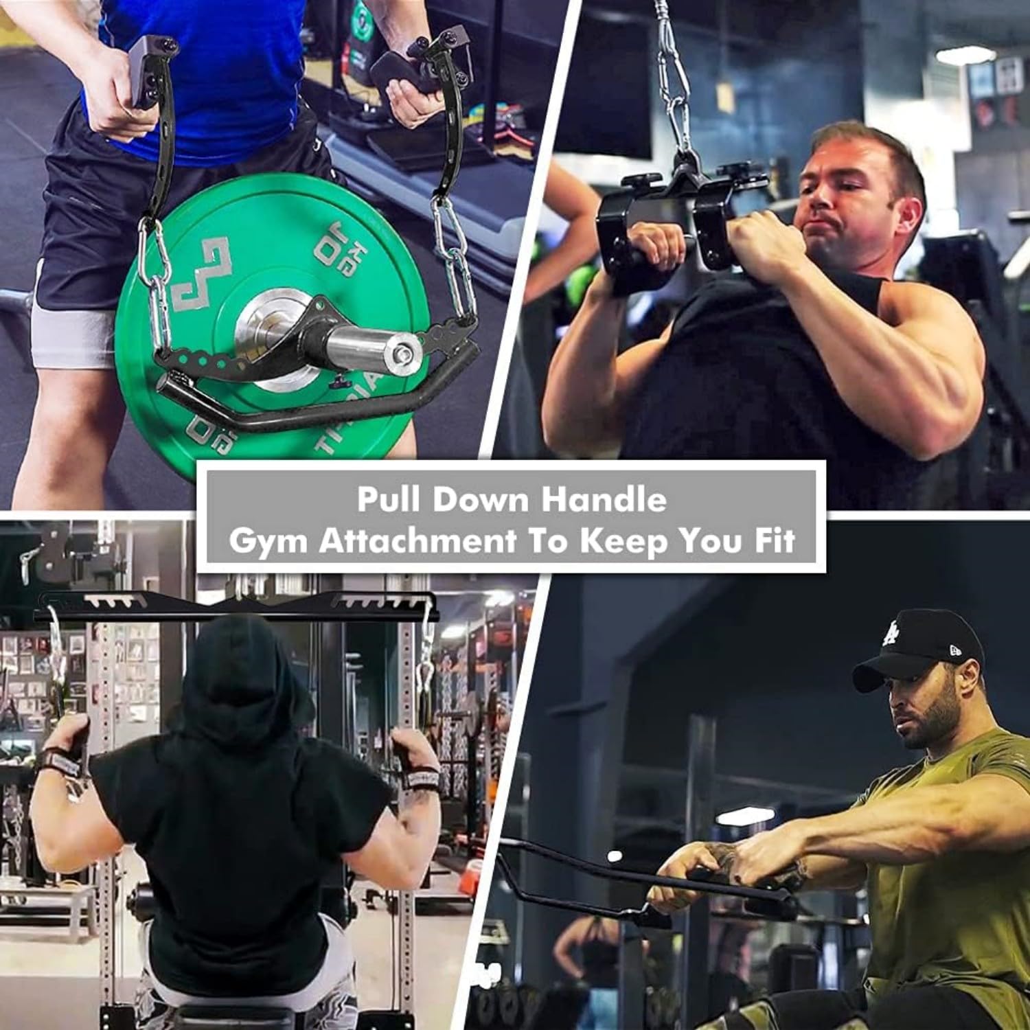 MELZY Accessori per Allenare Palestra, Barra LAT Machine,T-Bar V-Bar Bicep Curl Tricep, Accessorio di Allenamento del Cavo,per Cavi,Palestra di Casa Pesi Allegati Cavo del Dispositivo