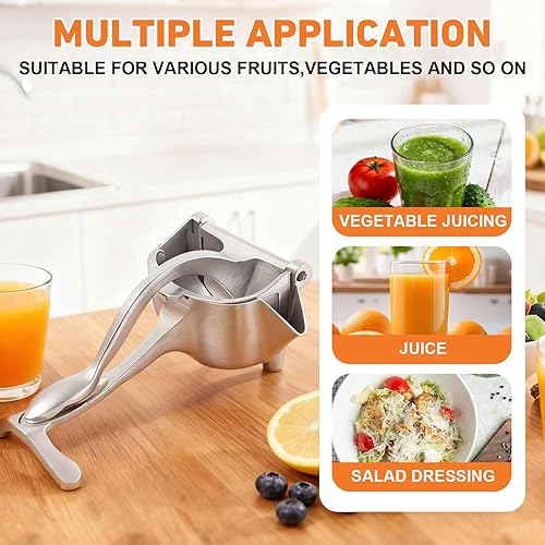 Miniatura 4 de Extractor de jugo de fruta fresca, exprimidor manual de limón con agarre ergonómico, fácil de usar y limpiar para naranja, cítricos, granada, lima,