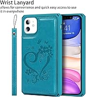 Vista 223 de Cavor for iPhone 11 Wallet Case with Card Slots Holder,Premium PU Leather Kickstand Feature Case [Wrist Strap] Double Magnetic Clasp Shockproof Flip
