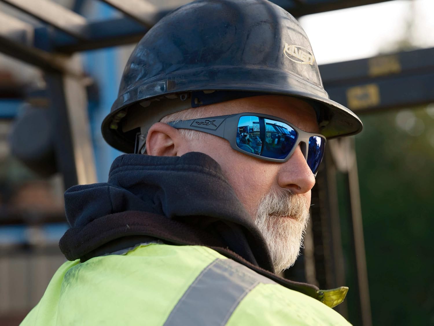 Wiley X WX Twisted Captivate Polarized Sunglasses, Safety Glasses for Men and Women, UV Eye Protection for Shooting, Fishing, Biking, and Extreme Sports, Matte Grey Frames, Blue Tinted Lenses