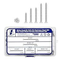 Vista 65 de QISHENG Black Head 100 PCS #4x1/4(0.25 pulgadas) Tornillos Phillips para Madera de Cabeza Redonda de Acero Inoxidable, Tornillo de Acero Inoxidable