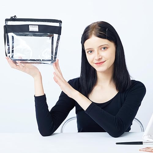 Miniatura 8 de Rough Enough - Neceser transparente, organizador de maquillaje, bolsa de cosméticos con asa de cremallera para viajes, playa, artículos esenciales,