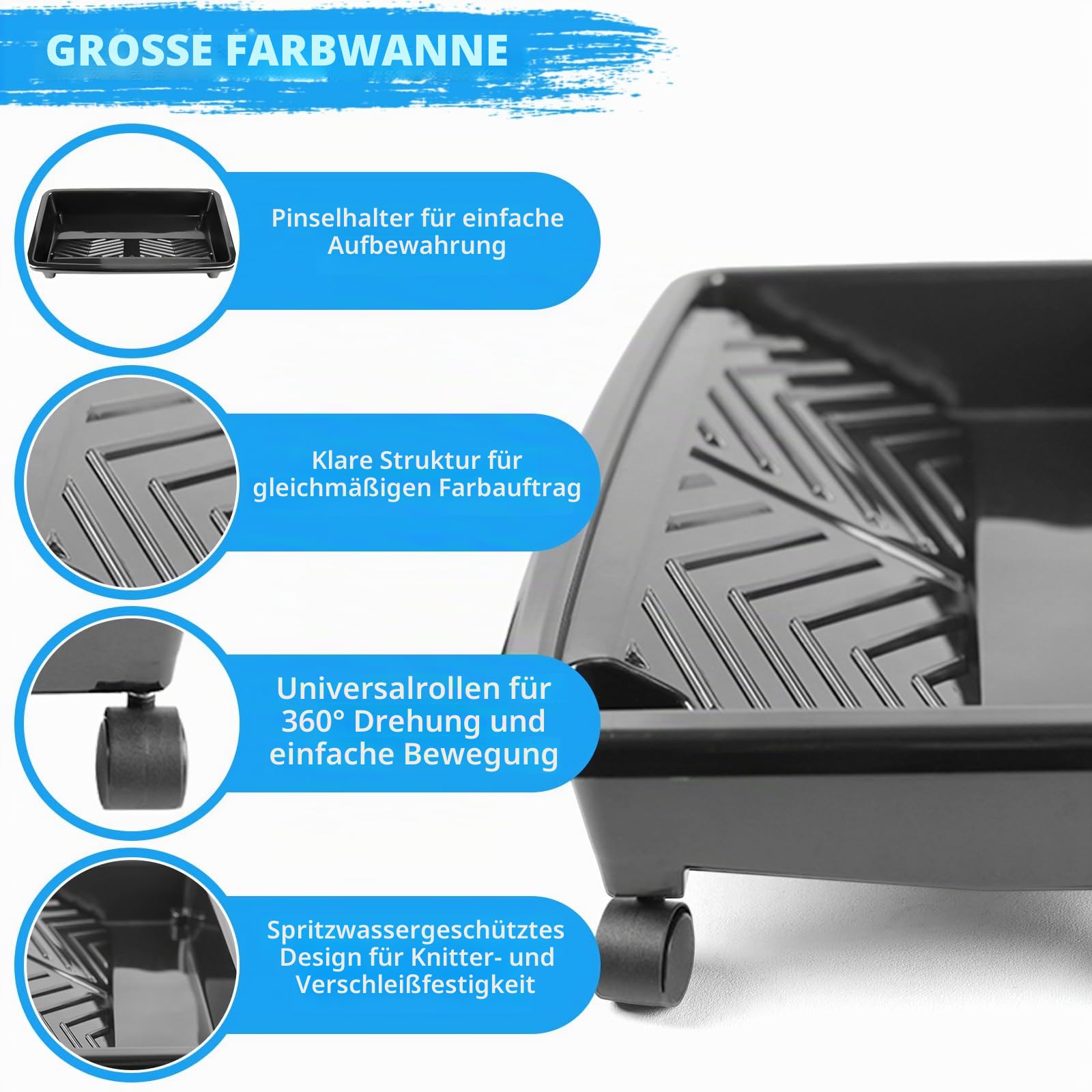 Farbroller-Set, Farbrollen und Tabletts, 2 Stück, 45,7 cm Farbroller
