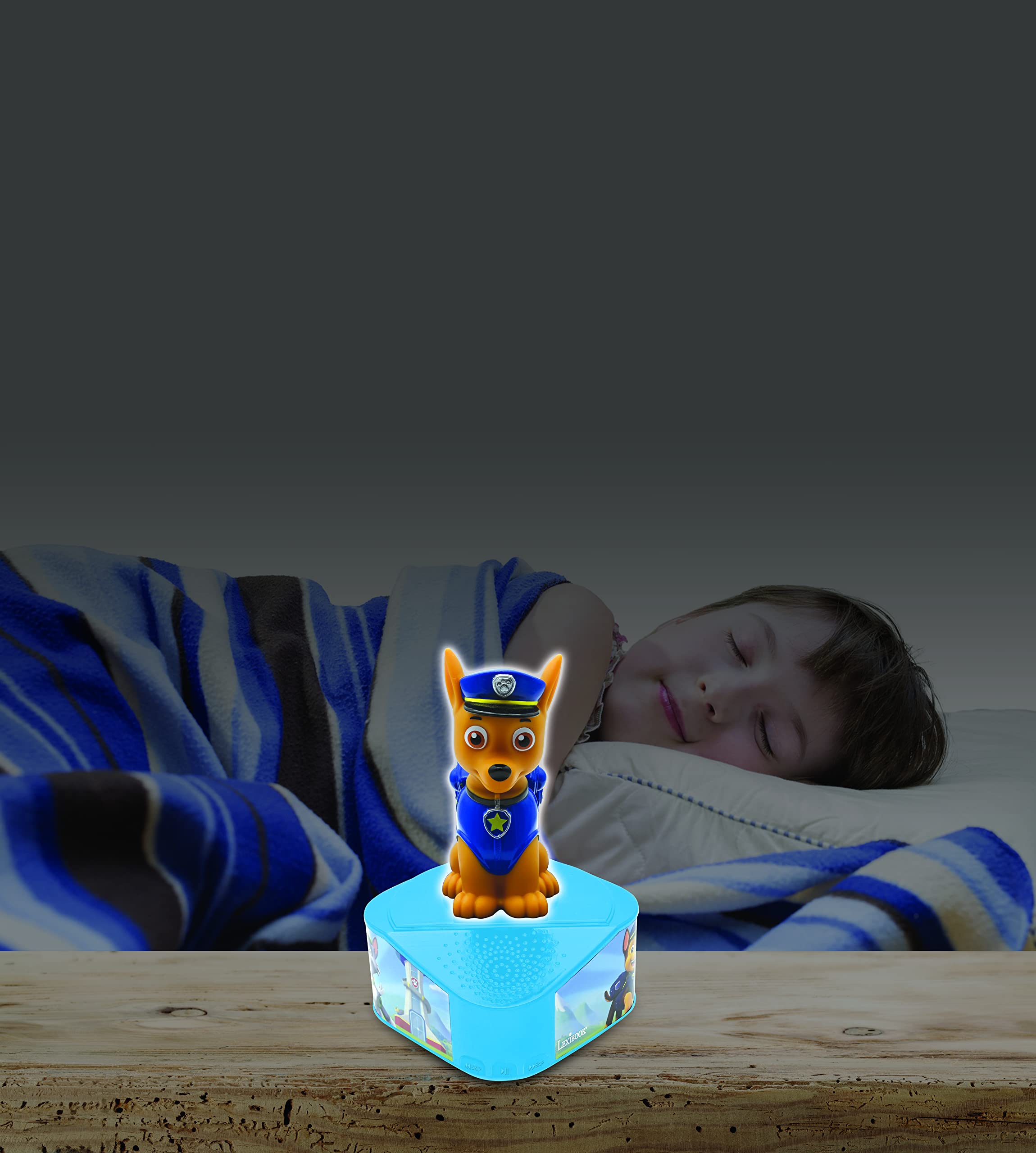 LEXIBOOK, Paw Patrol, Altavoz con figurita Luminosa, Bluetooth 5.0, Puerto USB/USB Tipo C, Azul, BTD80PA | Figura luminosa, Bluetooth 5.0, puertos USB y USB-C