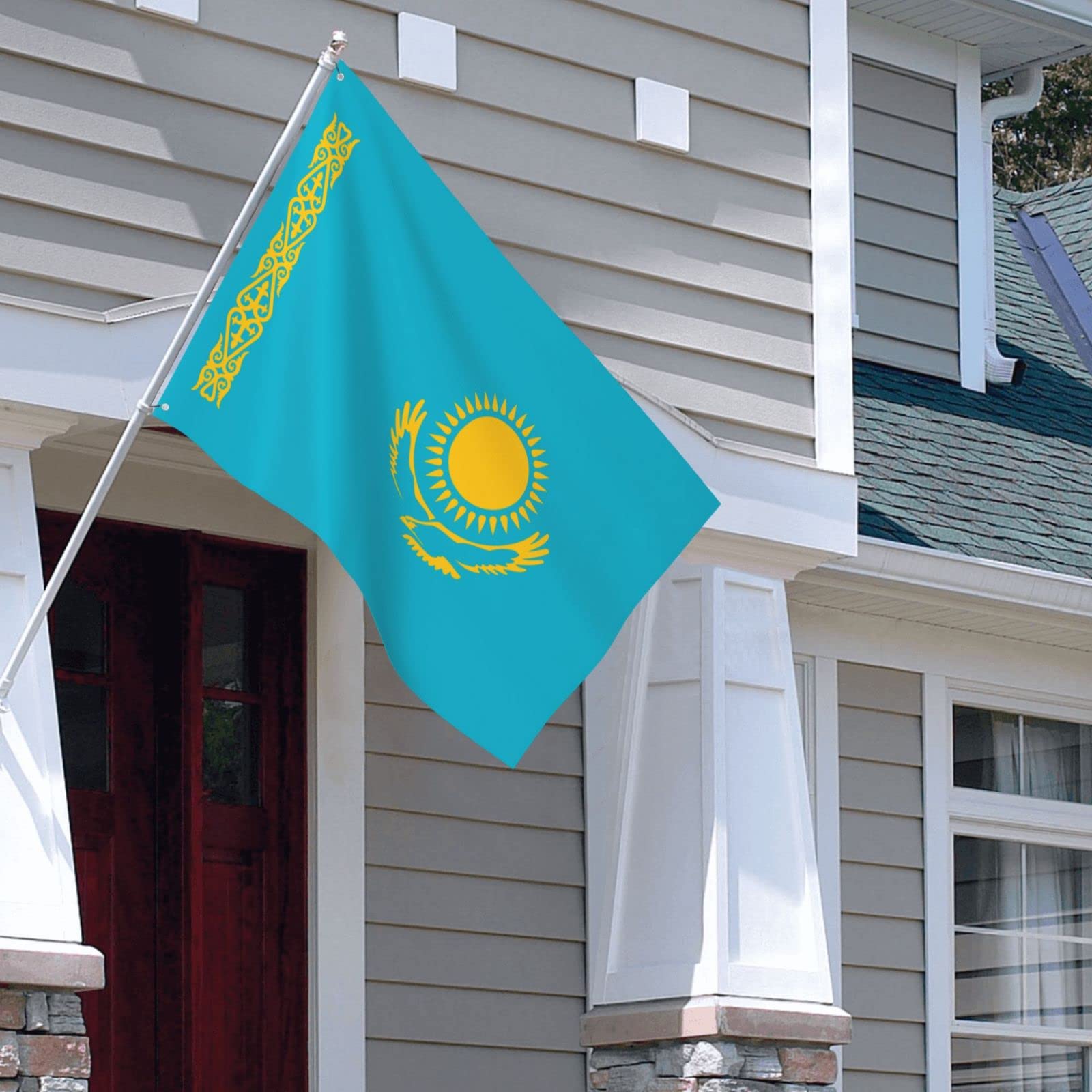 Set Bandiera Da Tavolo Kazakhstan 4x6 Pollici Con Base Oro – Trade Winds