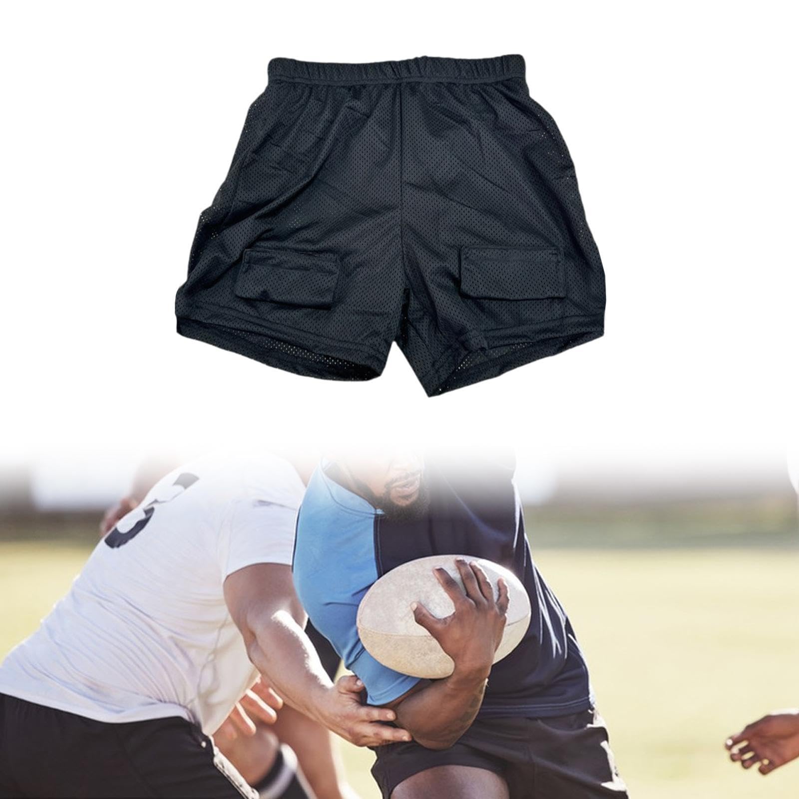 rockible Short de Hockey Ample pour Homme, équipement de Protection, Short de Sport, Support Professionnel, Short en Maille pour Baseball, Adultes