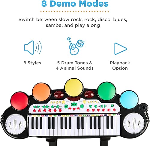 Vista 17 de Mejor elección productos para niños, teclado electrónico musical, 37 teclas y micrófono, Rosado