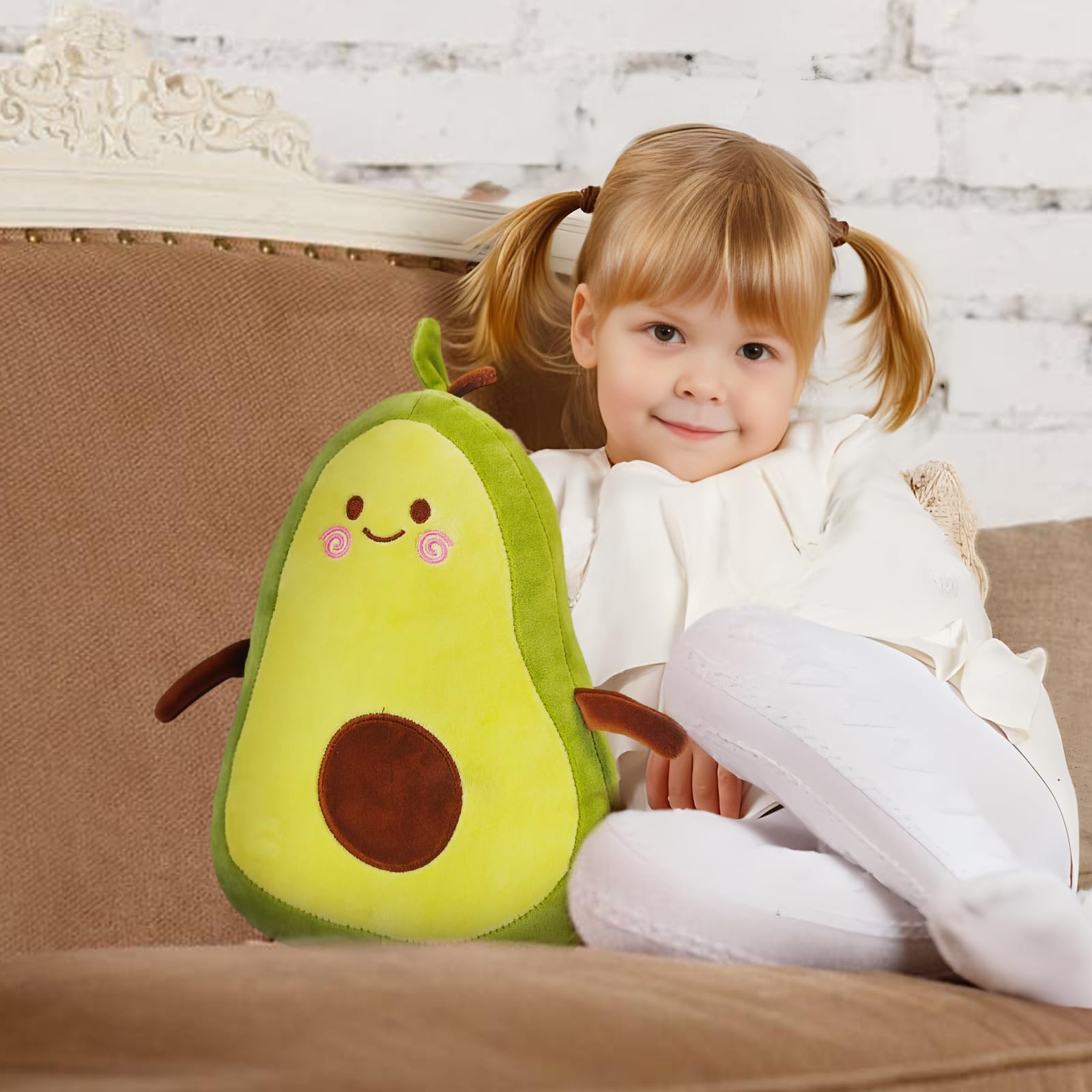 Nicole Knupfer Peluche de aguacate, cojín de aguacate de peluche, regalo para niños/adultos (B-45 cm)