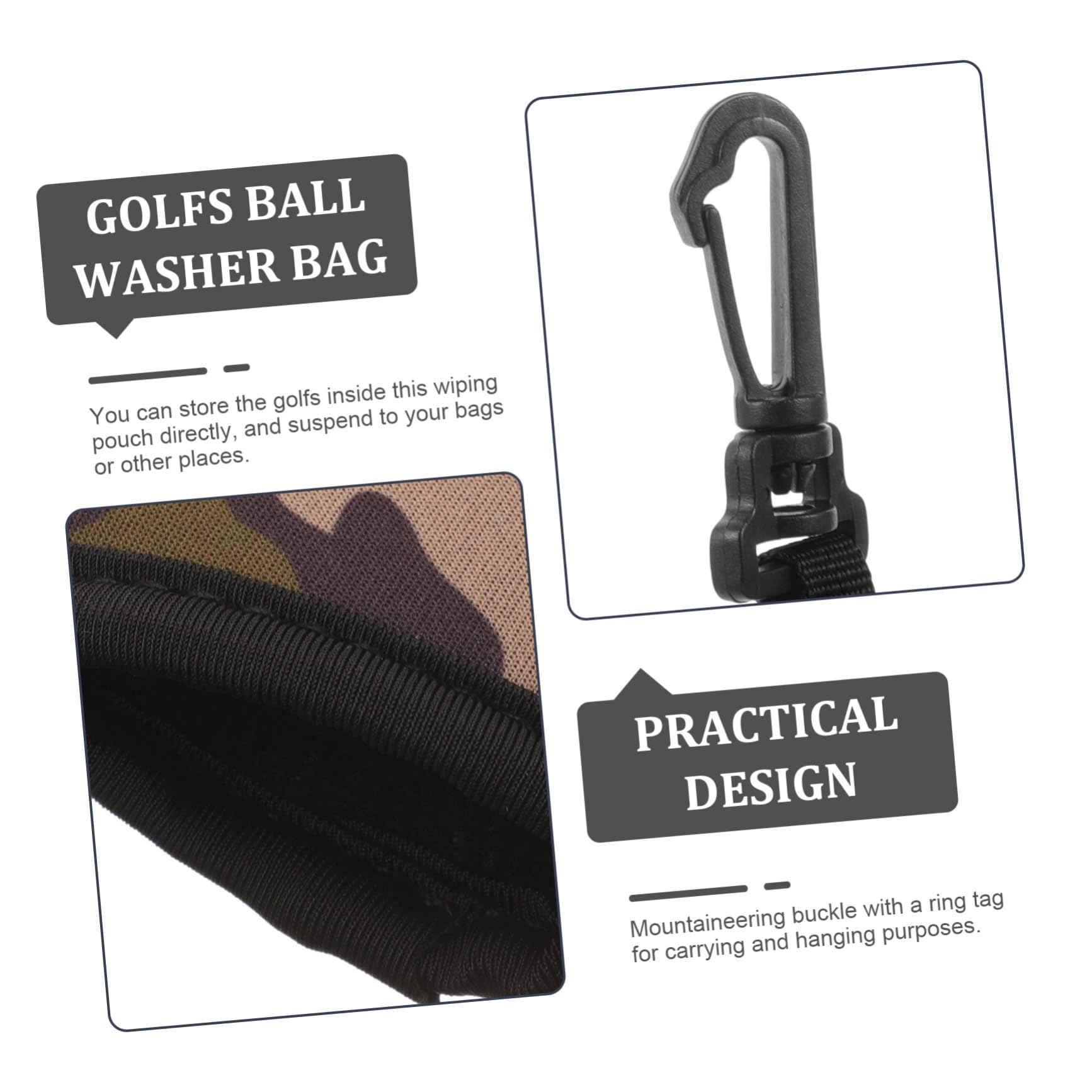 Sosoport Bolsa Limpiadora De De Golf Minibolsas De Neopreno Accesorios De Golf Bolsa Portátil para Lavar Limpiador para Bolsas De Golf Bolsa 3 Piezas x 4