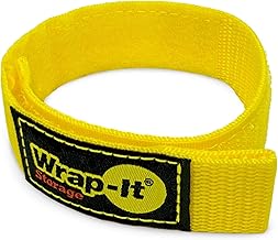 Quick-Straps by Wrap-It Storage - 12" (12 Pack) Yellow - Extension Cord Holder for RV and Boat Organizing