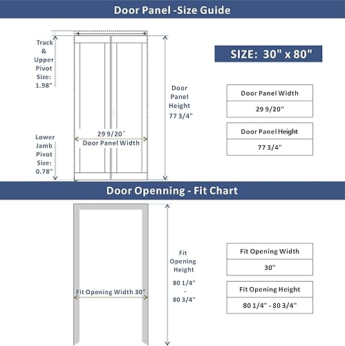 Miniatura 3 de BARNER HOME Puertas Bi-Fold, Puertas de Armario con Un Espejo para Abertura de 30 pulgadas x 80 pulgadas, Puerta de Armario Plegable con Kits