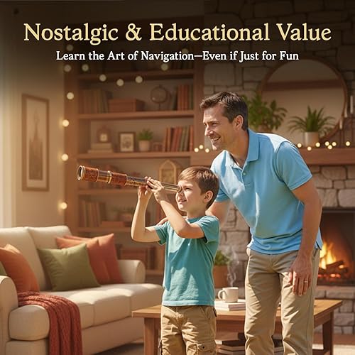 Miniatura 8 de NauticalMart Telescopio náutico de latón de 16 pulgadas de cristal espía extensible con caja de cuero para coleccionistas náuticos y aventureros -