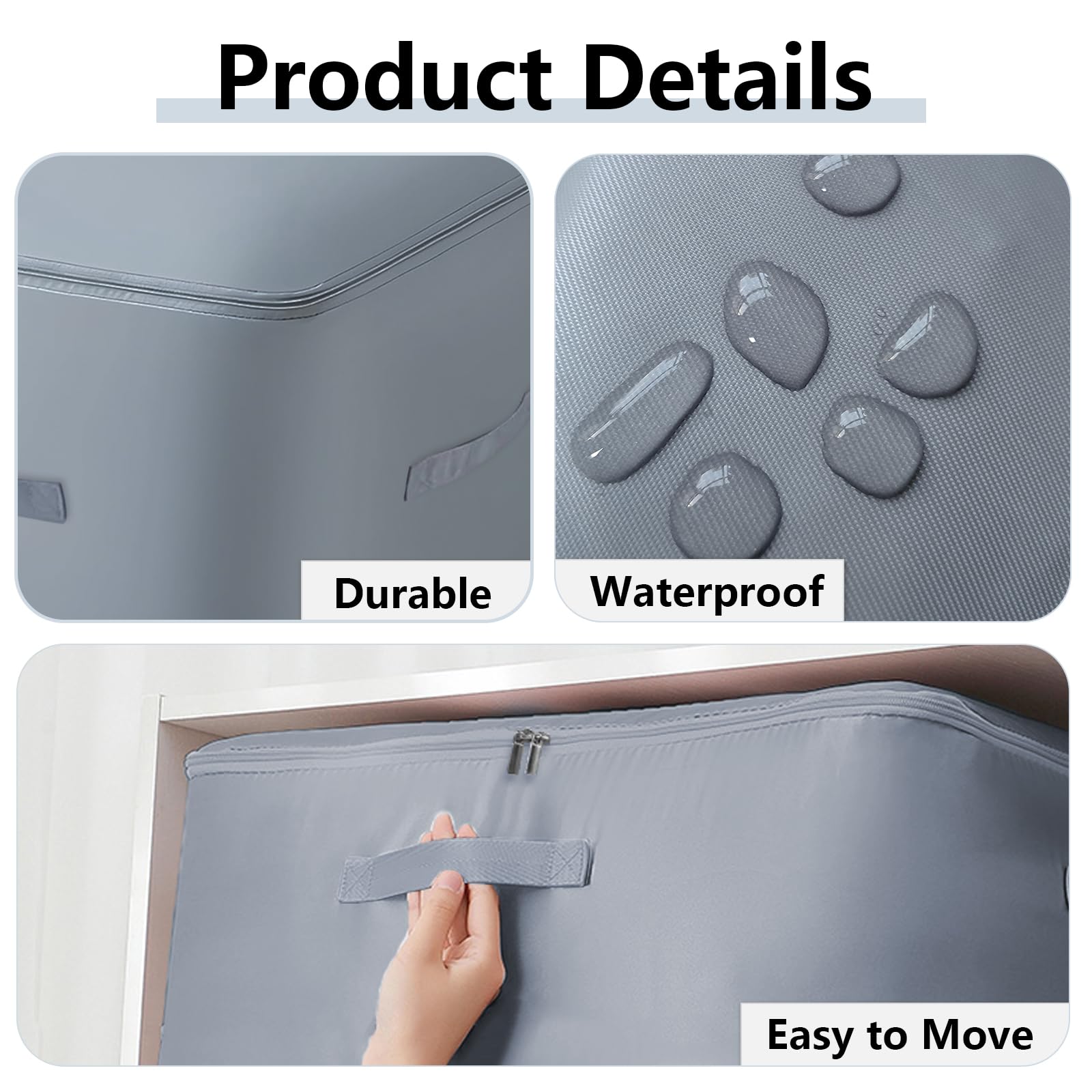 1 x organizer samokompresujący, torba do przechowywania kołder z zamkiem błyskawicznym, torba kompresyjna, kolor szary, ultra Space Saving Self Compression Organizer Bag (54 x 42 x 60 cm)