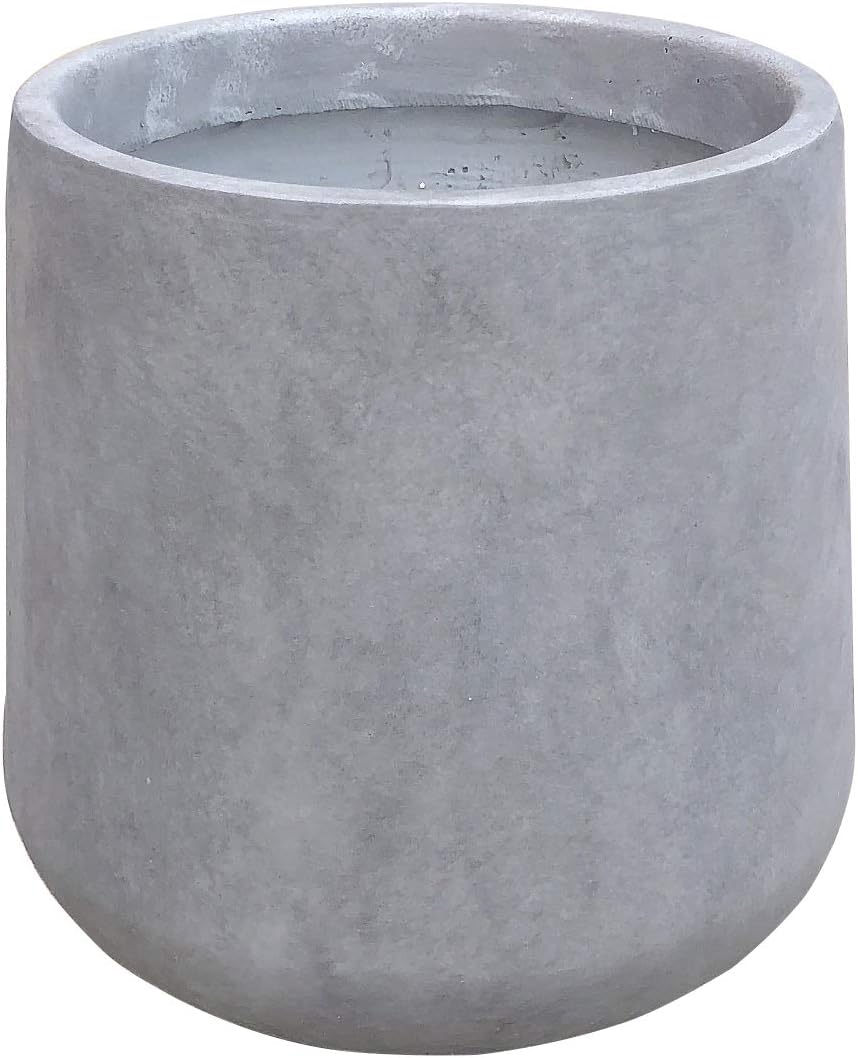 Kante RF2015022C-C80021 13.4" H Tuliped Round Concrete Planter, Outdoor Indoor Large Planter Pots, Containers with Drainage Holes for Patio,Balcony,Backyard,Living Room (Natural Concrete)