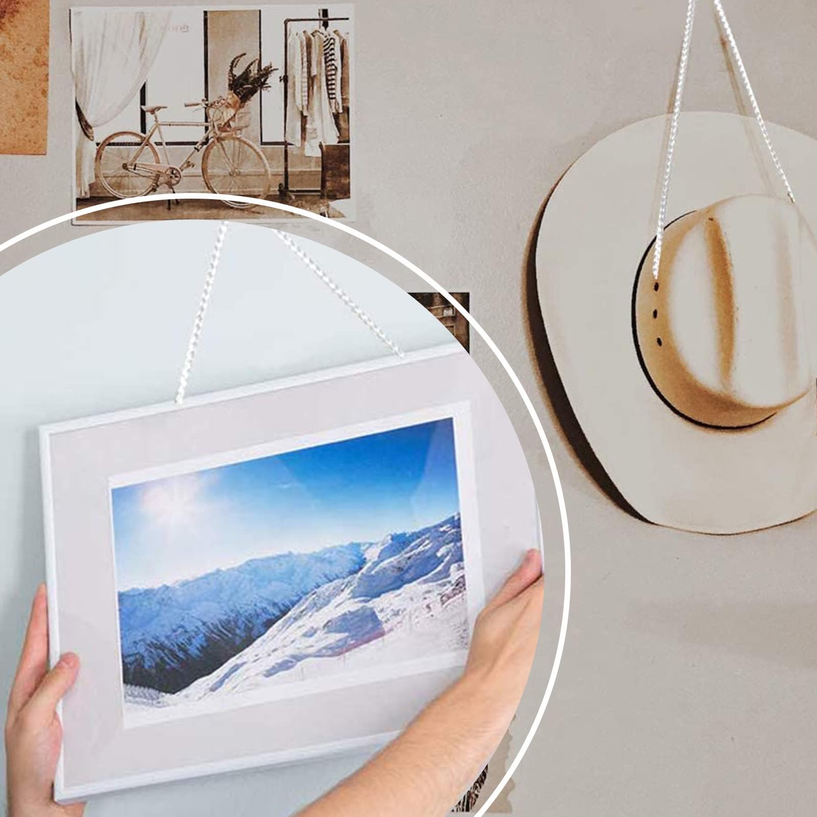 10 Corde Per Quadri Con Gancio Cobra 150cm - Sistema Sospensione Per Listelli Standard - Foto 5