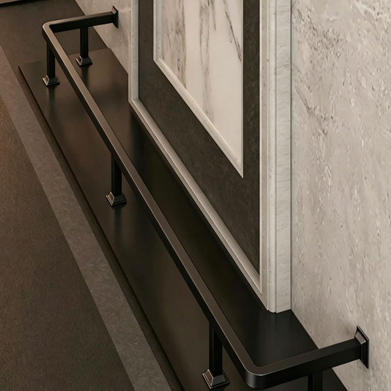 HDYZJQ Wall Mount Bar Foot Rails for Kitchen Island, Restaurant Undercounter Stainless Steel Foot Support Rod, Indoor & Outdoor Generic Bar Stool Railing(Black,200cm/6.6ft)