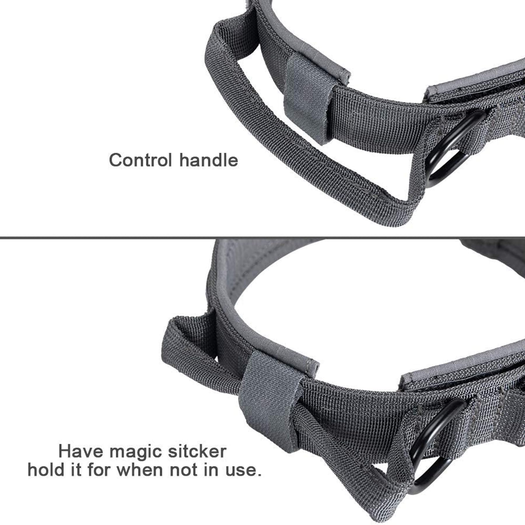 EXCELLENT ELITE SPANKER Collar táctico de adiestramiento para perros medianos y grandes, de nailon ajustable, collar militar con hebilla metálica de alta resistencia, asa de control y parches, gris, L