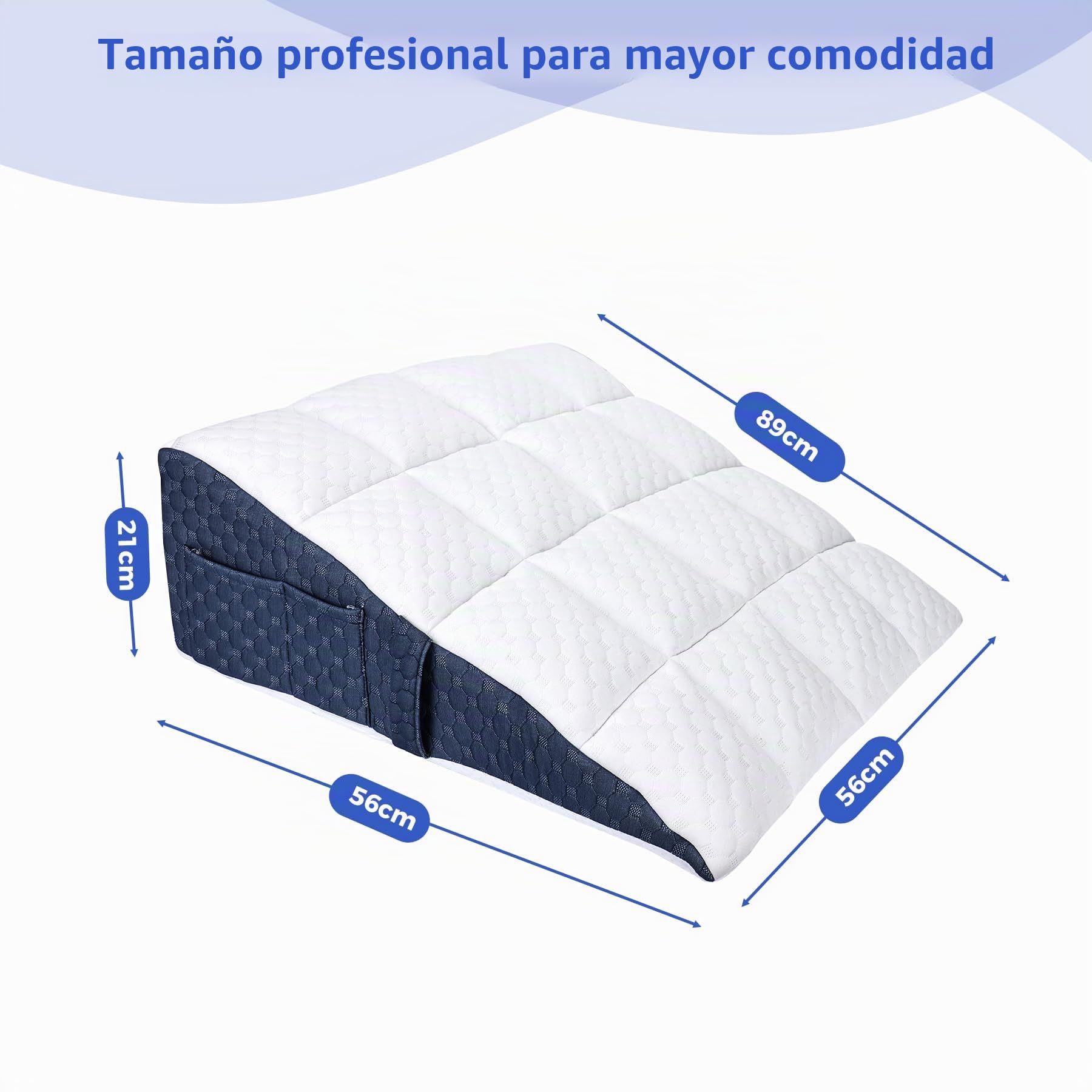 INFANZIA Cojín ergonómico de lectura, cojín de cuña ajustable de espuma de alta densidad, cojín de respaldo para cama y sofá, almohada para cabeza y piernas