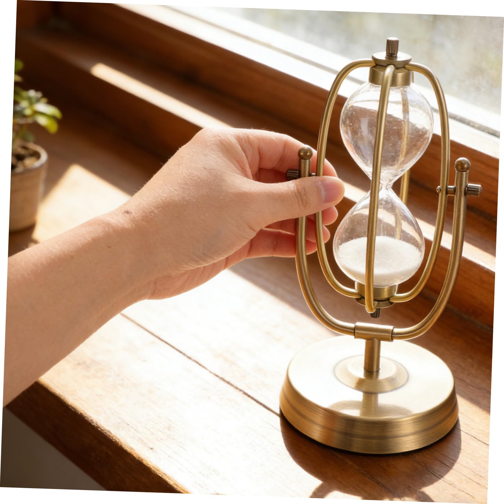Reloj de Arena Marco de Metal Dorado Vacío Rellenable de 25cm