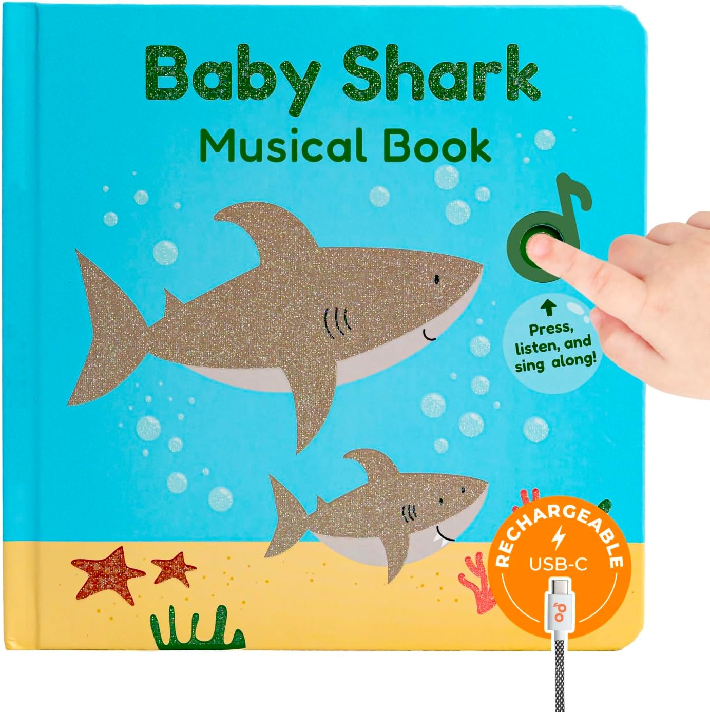 Cali's Books Baby Shark Music Book for Toddlers 1-3 Years Old - Animal Songs Musical Books, Interactive Baby Sound Book, Singing Toy for Children Girls, Learning Song Toys for Toddler Boys