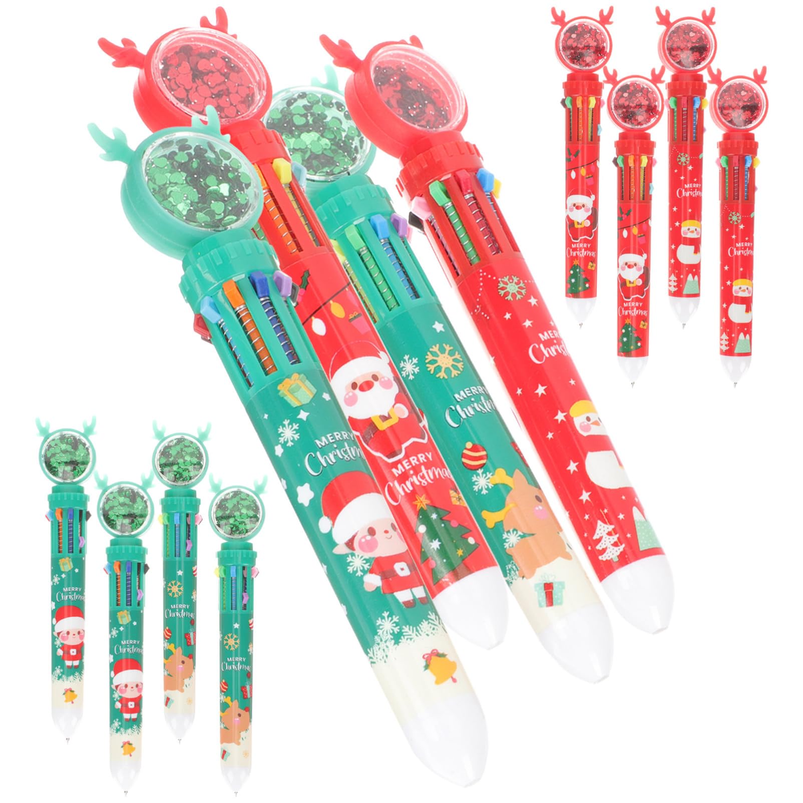 4 Ensembles Stylo À Bille De Noël Christmas Décoration De Noel Marqueurs Métalliques Remplisseurs De Bas De Noël Stylos Blo Stylos À Bille De Noël Abdos 12 Pièces * 4
