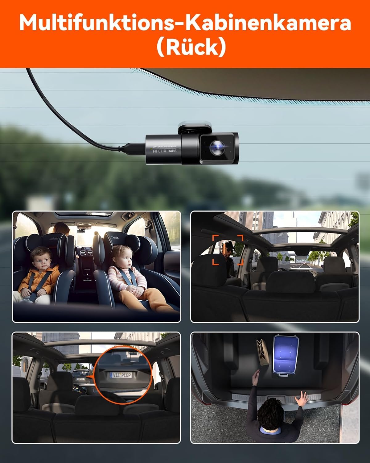 VANTRUE N5 4-Canali STARVIS 2 Dash Cam 5GHz WIFI GPS, 1944P/2.5K + Tripla 3HDR 1080P Telecamera per auto, Dashcam auto Controllo Vocale 24h. Modalità di Parcheggio Buffer, APP & 160°IPS Max 512G