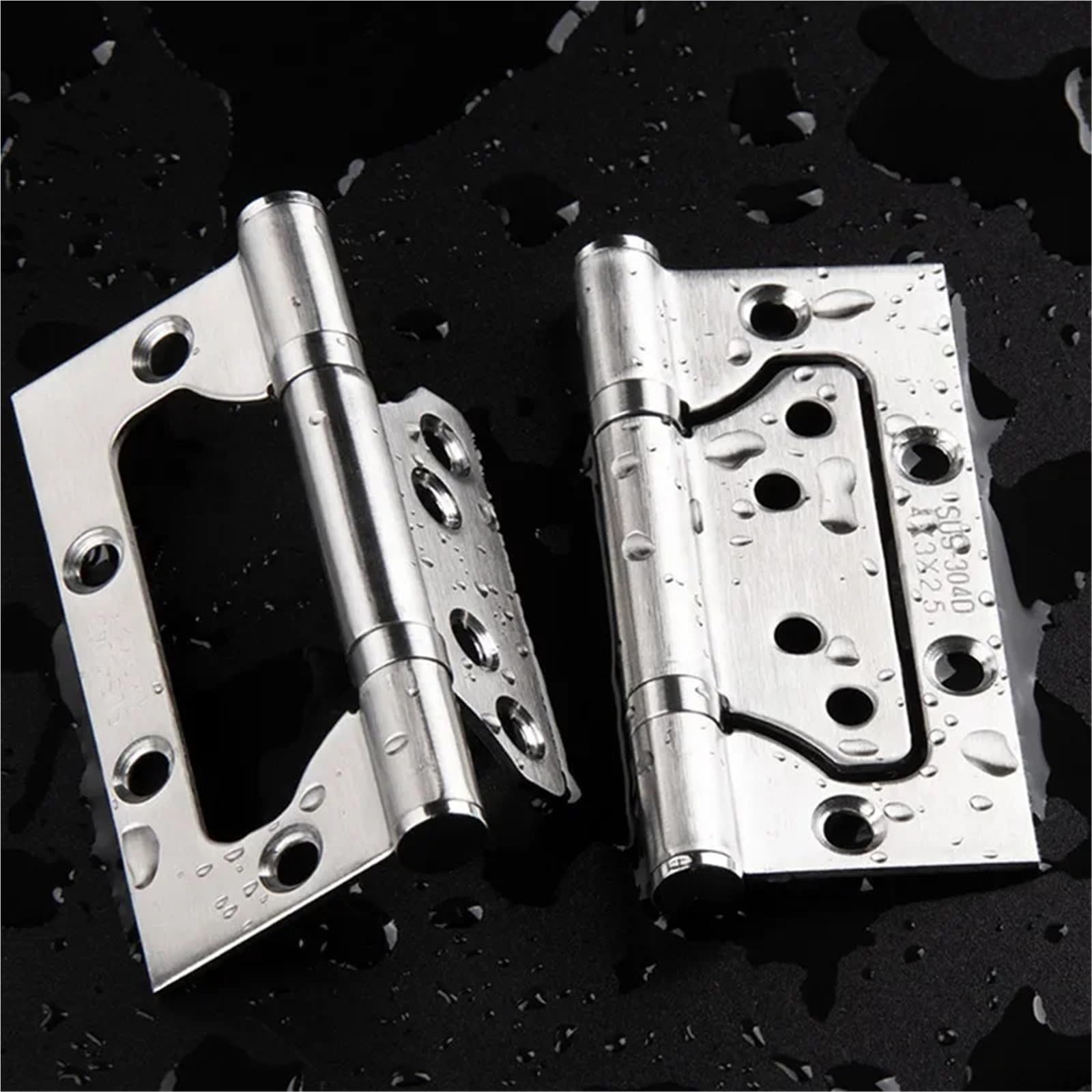 Bisagras for puertas de habitaciones, accesorios for muebles Bisagra ranurada libre Espesada y silenciosa Madre de acero inoxidable 304 de 4 pulgadas(D-4 inch 2PCS)