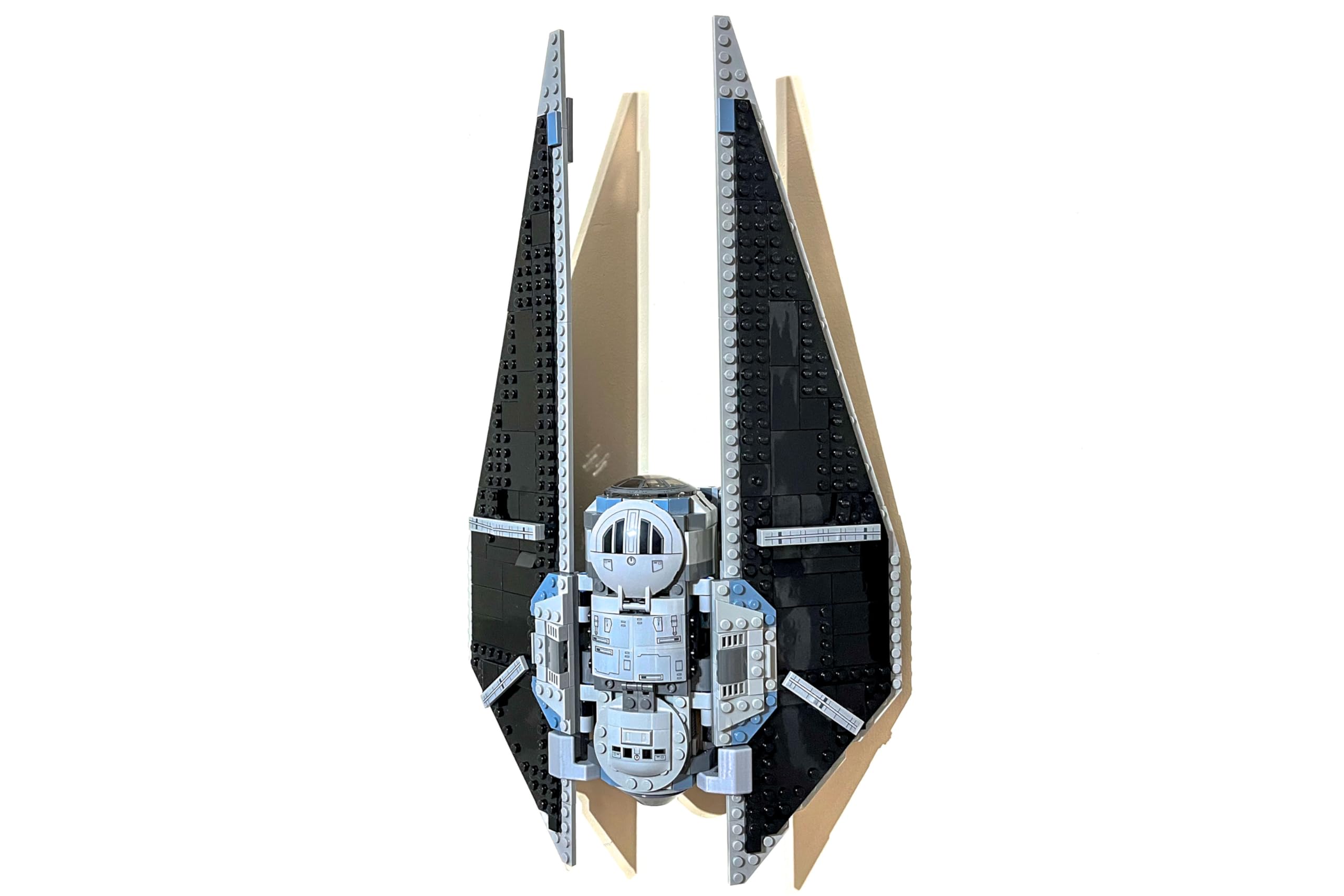 3Dudes & Dad Wall Mount Display Bracket Compatible with Lego Star Wars TIE Striker - Custom Designed Storage Hook for Set 75154 - 3D Printed Plastic - Supplied with Mounting Hardware