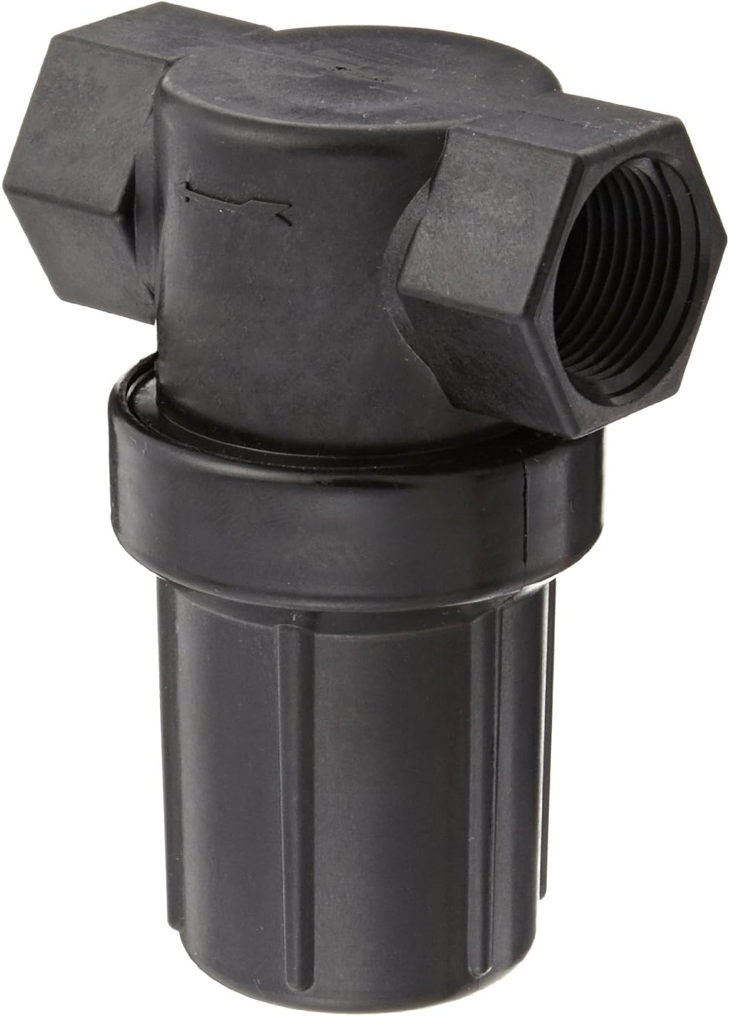 Banjo LSTM050-30 Polypropylene Mini T-Strainer with Black Bowl, 30 Mesh, 1/2" NPT Female