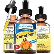 CARROT SEED OIL WILD GROWTH Daucus Carota 100% Pure VIRGIN UNREFINED Undiluted for Skin, Face, Hair, Lip and Nail Care 1 Fl Oz