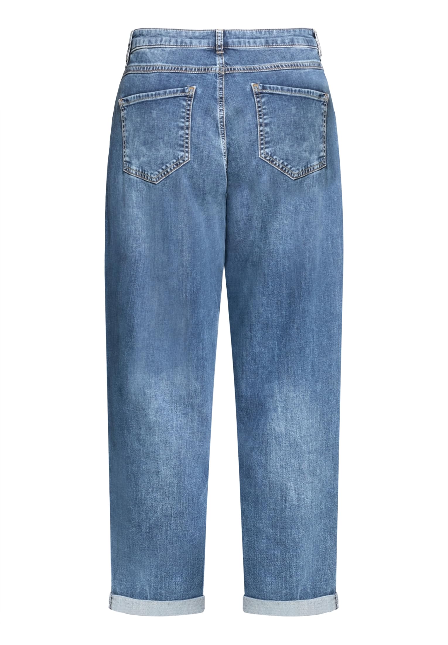 Cartoon Damen Used Look-Jeans mit Waschung