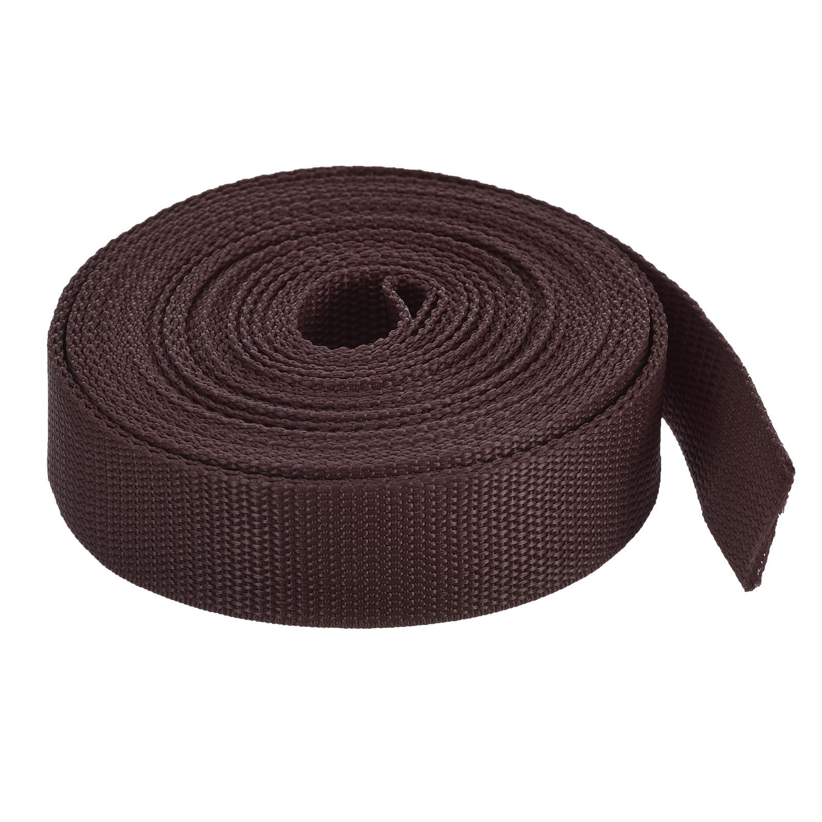 MACHSWON 2cm Lightweight Polypropylene Webbing Strap 0.8" 10 Yard Backpack Strapping Band Brown for Outdoor Luggage Cargo Straps