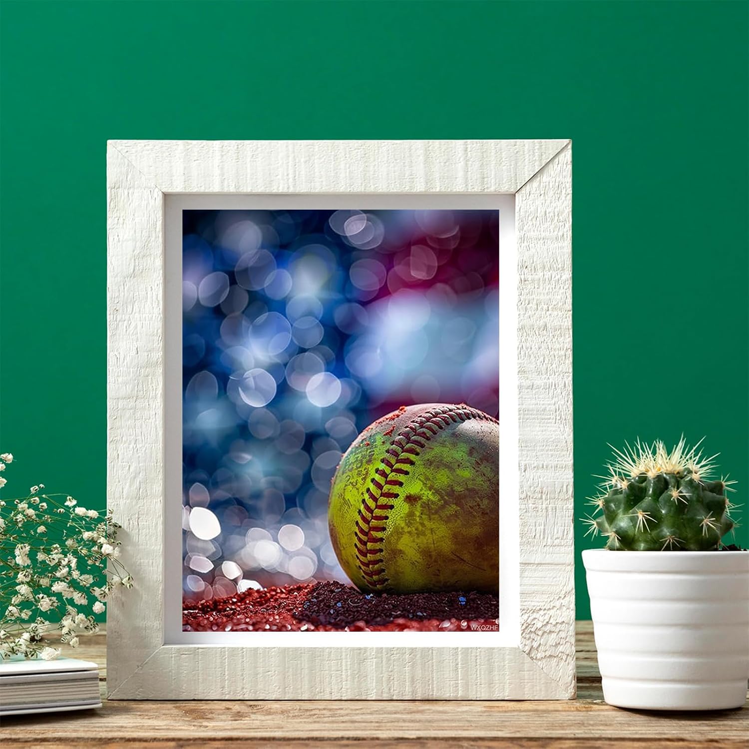WXQZHF Softball Diamond Painting Kits for Adults, Ball Game 5D DIY Diamond Art Kits Full Drill Diamond for Gift Wall Decor Gem Arts 12x16 inch
