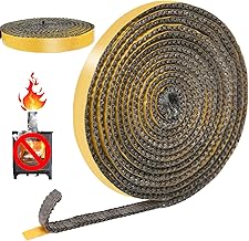 SPOKKI 4m Joint Insert Cheminée Autocollant, Joints Fibre de Verre, Joint de Porte Pour Poele a Bois, Cheminée, Porte Four a Bois, Résistant à la Chaleur 600 Degrés Celsius (3mm x 15mm x 4m)