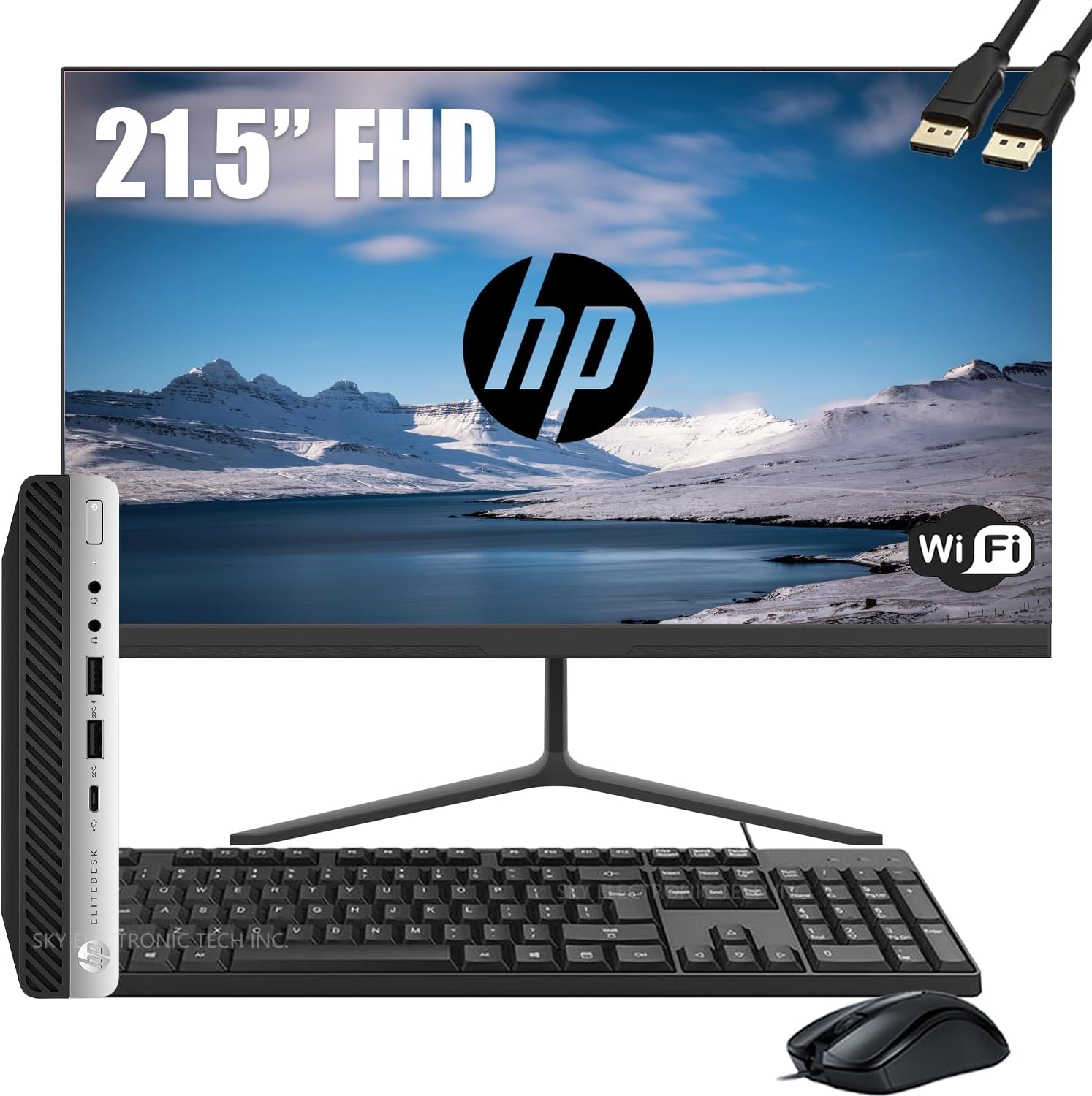 HP EliteDesk 800 G3 Mini Enterprise Desktop Pc with 21.5″ FHD Moni…