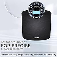 Vista 2 de EILISON Báscula de pesaje digital y analógica 2 en 1 altamente avanzada para peso corporal, 400 libras, 4 sensores GX de alta precisión precisos
