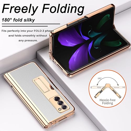 Miniatura 7 de Miimall Funda compatible con Samsung Galaxy Z Fold 2 con S Pen, lápiz capacitivo con soporte para bolígrafo, soporte plegable + funda de protección