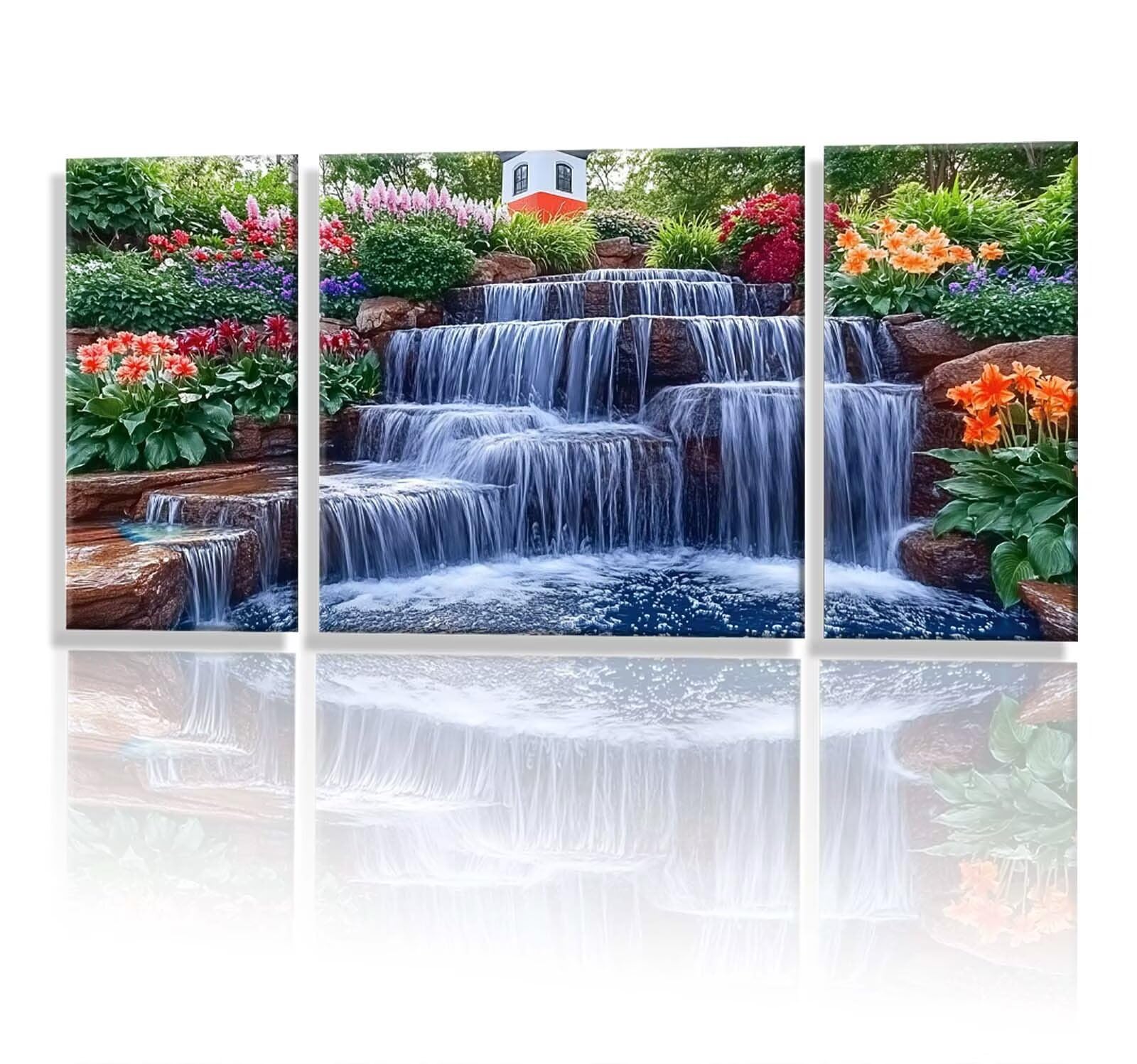 3 Pezzi Dipingere con i Numeri adulti, Paint by Numbers Autunno Fiori freschi, Kit Lavoretti Creativi, Kit Pittura Acrilica Fai-da-Te, con Pennello, Decorazioni Casa 70x140cm (Senza Cornice) y1s-787