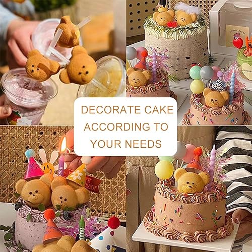 Miniatura 7 de Elesinsoz Paquete de 2 moldes para magdalenas en forma de oso, molde antiadherente de 6 cavidades, mini muffins para decoración de pastel de oso