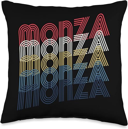Vintage Monza - Almohada (16 x 16 pulgadas), multicolor