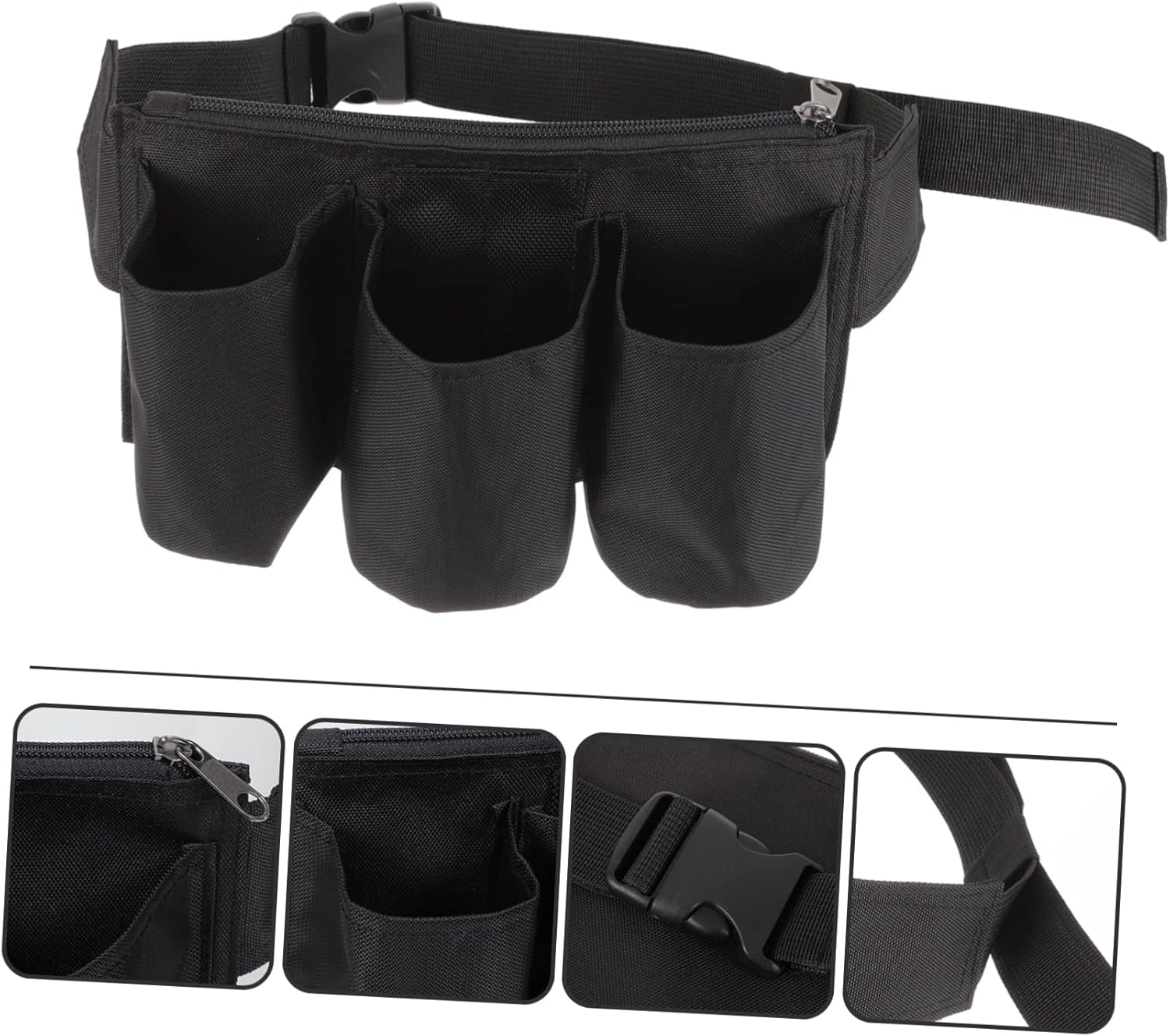 VALICLUD Waist Tool Bag Cleaning Tool Belt with Multiple Pockets Adjustable Canvas Utility Pouch for Gardening Janitorial and Home Use 10.23X5.90X1.96 Inches
